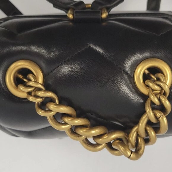 (75520-1) Gucci Marmont Black Backpack - Picture 6 of 15